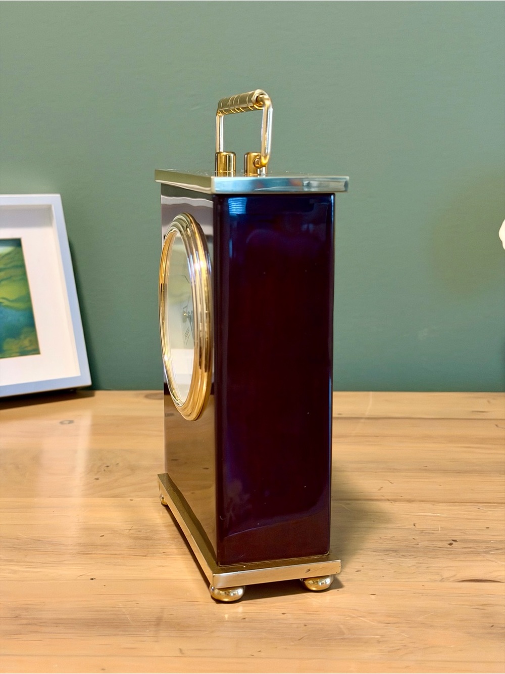 Howard Miller Rosewood Brass Tabletop Clock Vintage Style - Picture 3 of 11